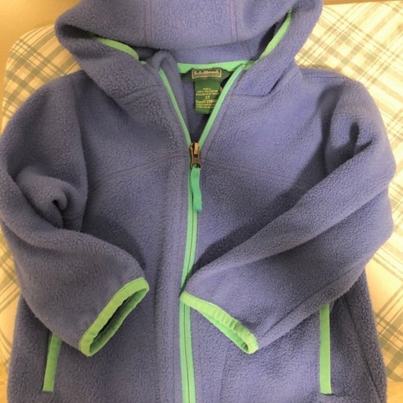 SOLD! LL Bean Blue Fleece Hoodie Jacket - Picture 6 of 9